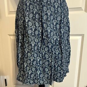 Navy Blue Patterned Women's Skirt